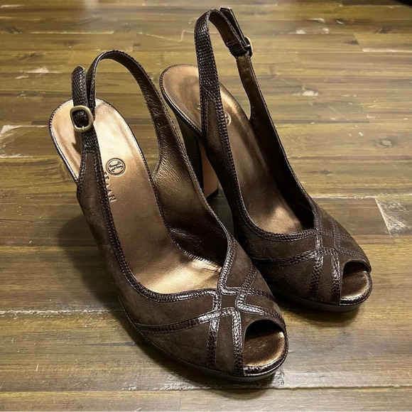 Cole Haan Suede/Lizard Tonia Pump Heels - Picture 2 of 10